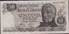 Arjantin 50 Pesos 1974 - 1975 Çok Temiz+ Pick 296b