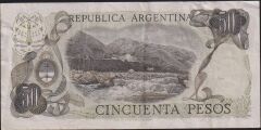 Arjantin 50 Pesos 1974 - 1975 Çok Temiz+ Pick 296b