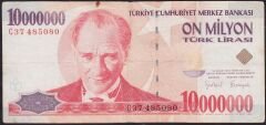 7.Emisyon 10000000 Lira C37 485080 Çok Temiz