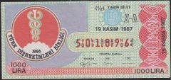 1987 19 Kasım Yarım Bilet - Z-A Serisi
