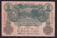ALMANYA 50 MARK 1910 ÇOK TEMİZ