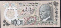 6.EMİSYON 2.TERTİP 100 LİRA G61 609038 ÇÇT +