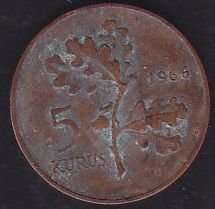1966 Yılı 5 Kuruş