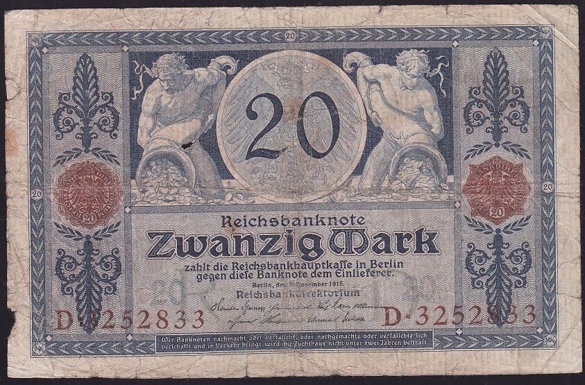 Almanya 20 Mark 1915 Haliyle