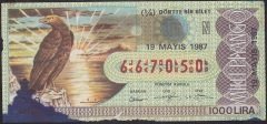 1987 19 Mayıs Çeyrek Bilet - N Serisi