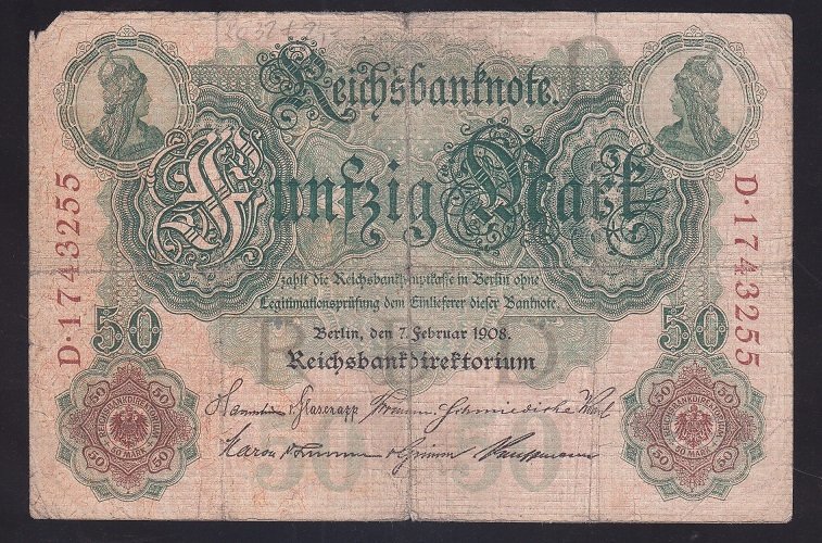 Almanya 50 Mark 1908 Temiz ( R32 )