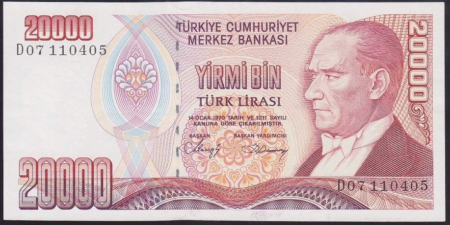 7.EMİSYON 1.TERTİP 20000 LİRA D07 110405 ÇÇT ÇİLALTI