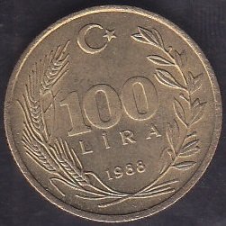 1988 YILI 100 LİRA ÇİLALTI ÇİL