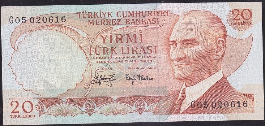 6.Emisyon 3.Tertip 20 Lira G05 020616 Ççt Çilaltı