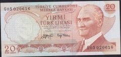6.Emisyon 3.Tertip 20 Lira G05 020616 Ççt Çilaltı