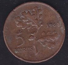 1963 Yılı 5 Kuruş