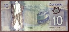 KANADA 10 DOLAR 2013 ÇOK TEMİZ POLYMER ( NOMİNALİ 44 LİRA )
