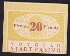ALMANYA 20 PFENNİNG NOTGELD ÇİL (PUL BOYUTU)