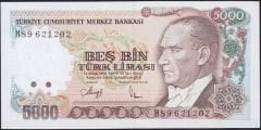 7.Emisyon 4.Tertip 5000 Lira H89 621202 Çilaltı Çil