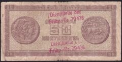 Yunanistan 50 Drahmi 1943 Temiz ( Almanca Sürsaj var )