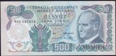 6.Emisyon 2.Tertip 500 Lira N03 345474 Çilaltı Çil
