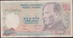 7.Emisyon 1.Tertip 5000 Lira A56 279733 Çok Temiz