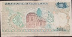 7.Emisyon 1.Tertip 5000 Lira A56 279733 Çok Temiz