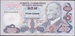 6.Emisyon 2.Tertip 1000 Lira E19 978862 Çok Çok Temiz+