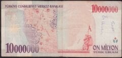 7.Emisyon 10.000.000 Lira A08 481225 Çok Temiz