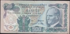6.Emisyon 2.Tertip 500 Lira N01 309961 Temiz