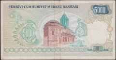 7.Emisyon 1.Tertip 5000 Lira A39 038275 Çok Temiz +