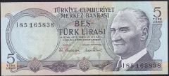 6.Emisyon 2.Tertip 5 Lira I85 165838 Çil