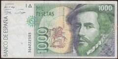 İspanya 1000 Pesetas 1992 Çok Temiz