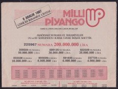 1987 9 ARALIK PİYANGO LİSTESİ
