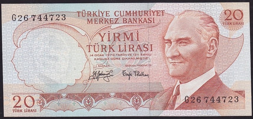 6.Emisyon 3.Tertip 20 Lira G26 744723 Çilaltı
