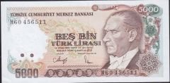 7.Emisyon 4.Tertip 5000 Lira H60 456511 Çilaltı Çil