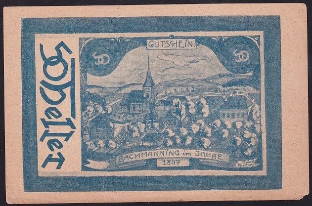 Avusturya 50 Heller Notgeld 1920 Çilaltı