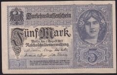 Almanya 5 Mark 1917 Çok Temiz+