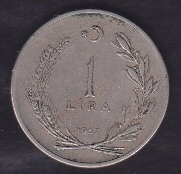 1957 Yılı 1 Lira