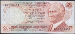 6.Emisyon 3.Tertip 20 Lira G18 363457 Çilaltı