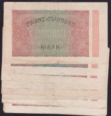 ALMANYA 20000 MARK 1923 ORTALAMA ÇOK TEMİZ - 10 ADET eski para
