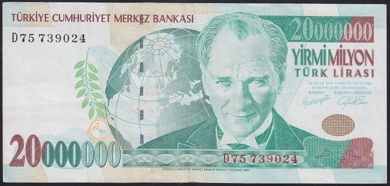 7.EMİSYON 20 000 000 LİRA D75 739024 ÇÇT