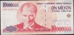 7.Emisyon 10000000 Lira D36 719771 Çok Temiz