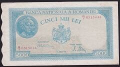 Romanya 5000 Lei 1945 Çok Çok Temiz