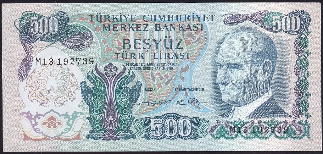 6.Emisyon 2.Tertip 500 Lira M13 192739 Çilaltı Çil