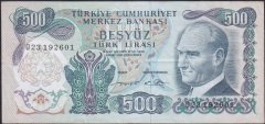 6.Emisyon 2.Tertip 500 Lira O23 192601 Çok Temiz