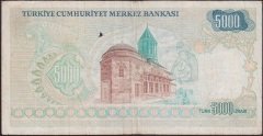 7.Emisyon 1.Tertip 5000 Lira A27 215165 Temiz ( yüzeyde küçük bir delik var )