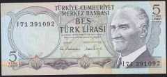 6.Emisyon 2.Tertip 5 Lira I71 391092 Çil