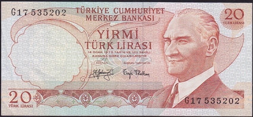 6.Emisyon 3.Tertip 20 Lira G17 535202 Çok Temiz+
