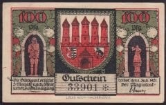 ALMANYA 100 PFENNİNG NOTGELD 1921 ÇİLALTI