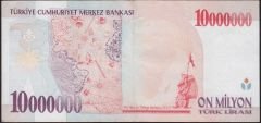 7.Emisyon 10 000 000 Lira D62 027985 Çok Temiz+