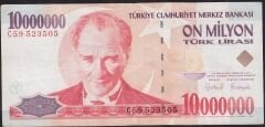7.Emisyon 10000000 Lira C59 523505 Çok Temiz+