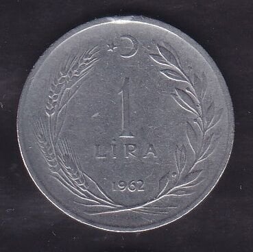 1962 Yılı 1 Lira Ters