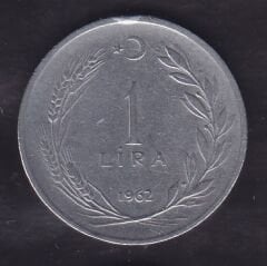 1962 Yılı 1 Lira Ters