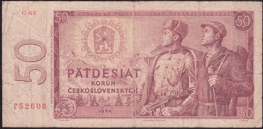 ÇEKOSLOVAKYA 50 KORUN 1964 TEMİZ eski para
